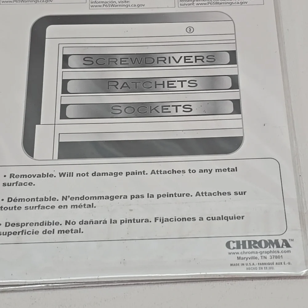 Chroma TS47001 Toolbox Identification‎ Magnets Set, 8-Pack